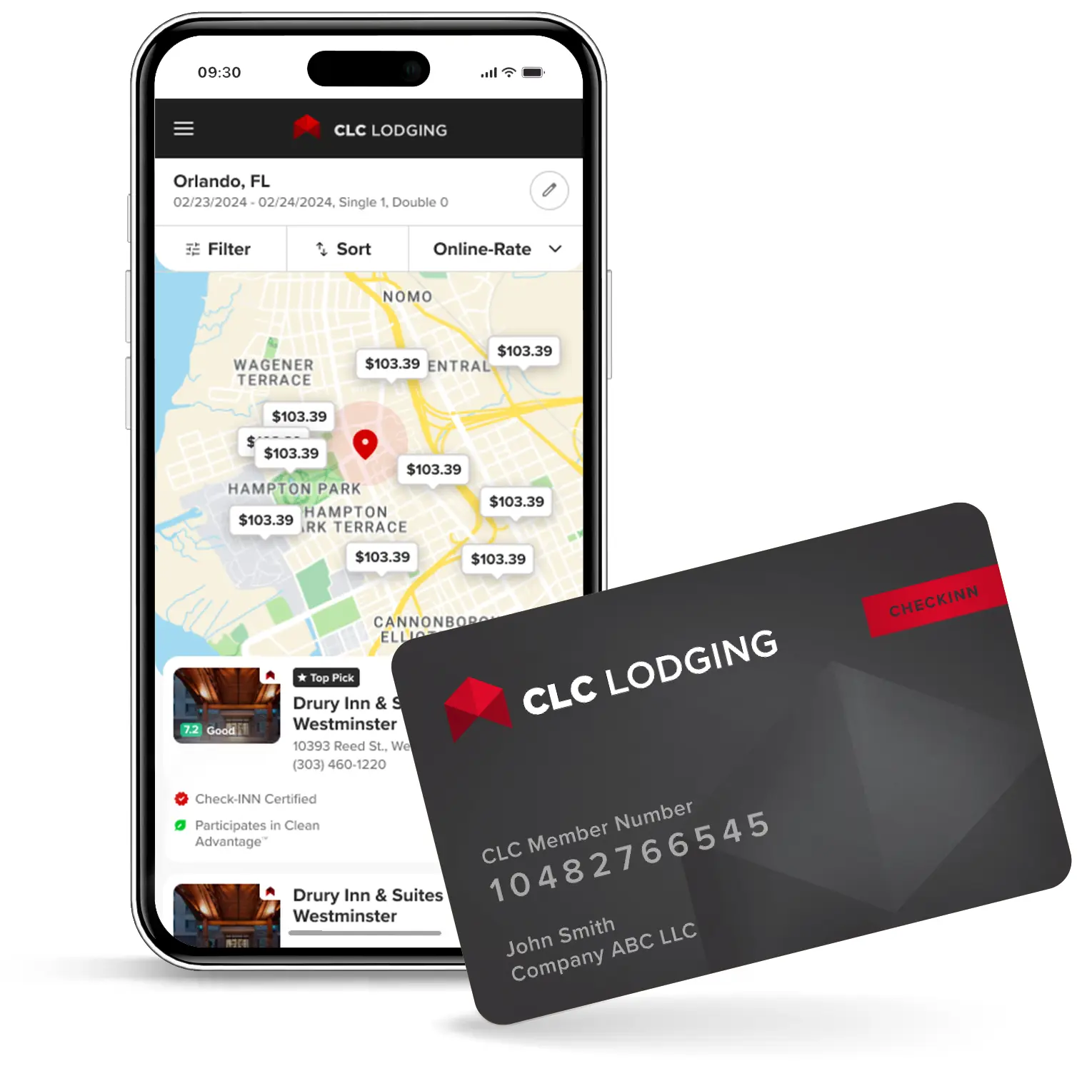 CLC Lodging web application displayed on Macbook screen.